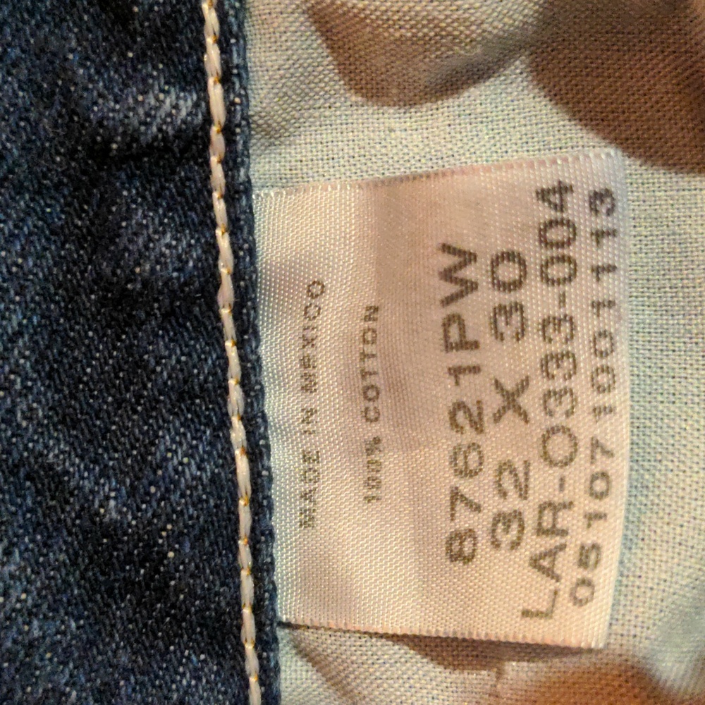Men's Rustler 32x30 blue jeans 100% cotton - Picture 5 of 7